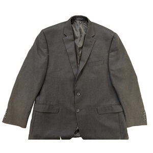 Chaps Blazer Mens Gray 46R Suit Jacket Sport Coat Two Button Classic Polyester
